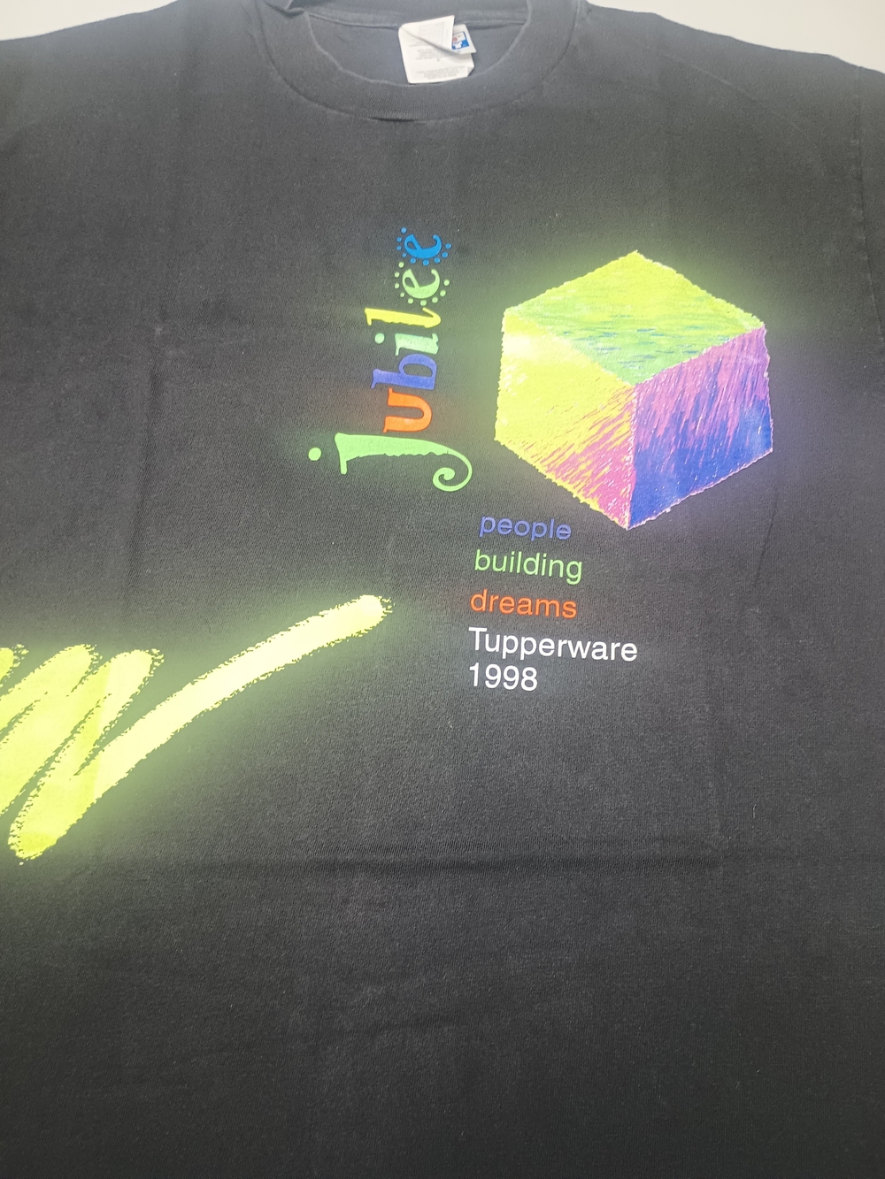 Vintage 90s Tupperware Jubilee T Shirt Size Large Black
